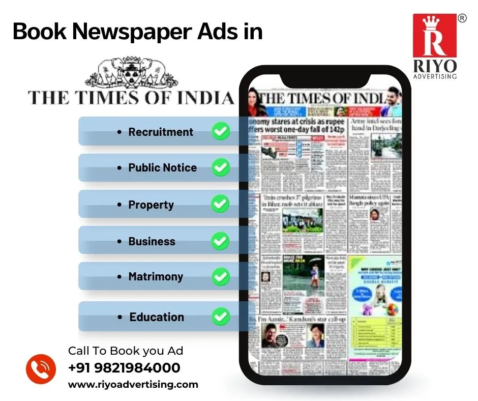 Times of India ad rate
